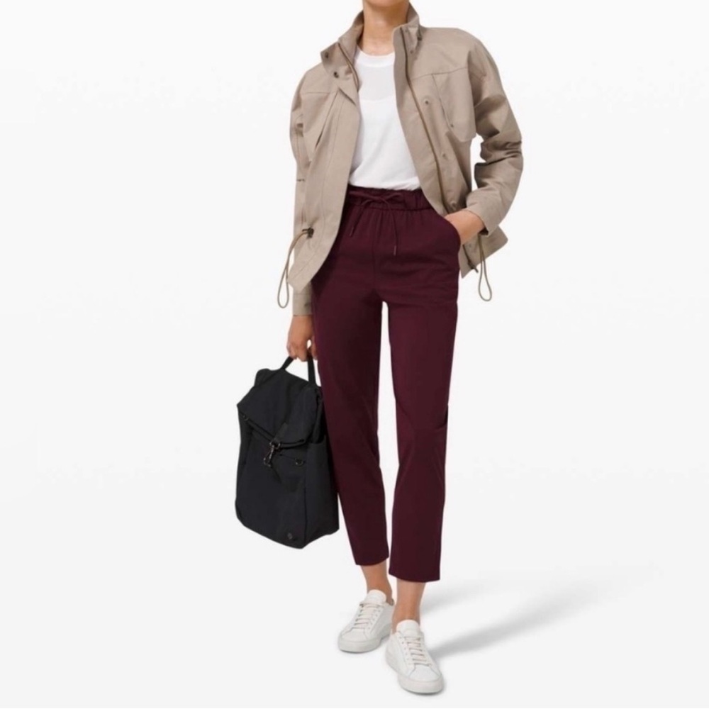 Lululemon On The Fly straight leg pant size 10 maroon - Picture 2 of 4